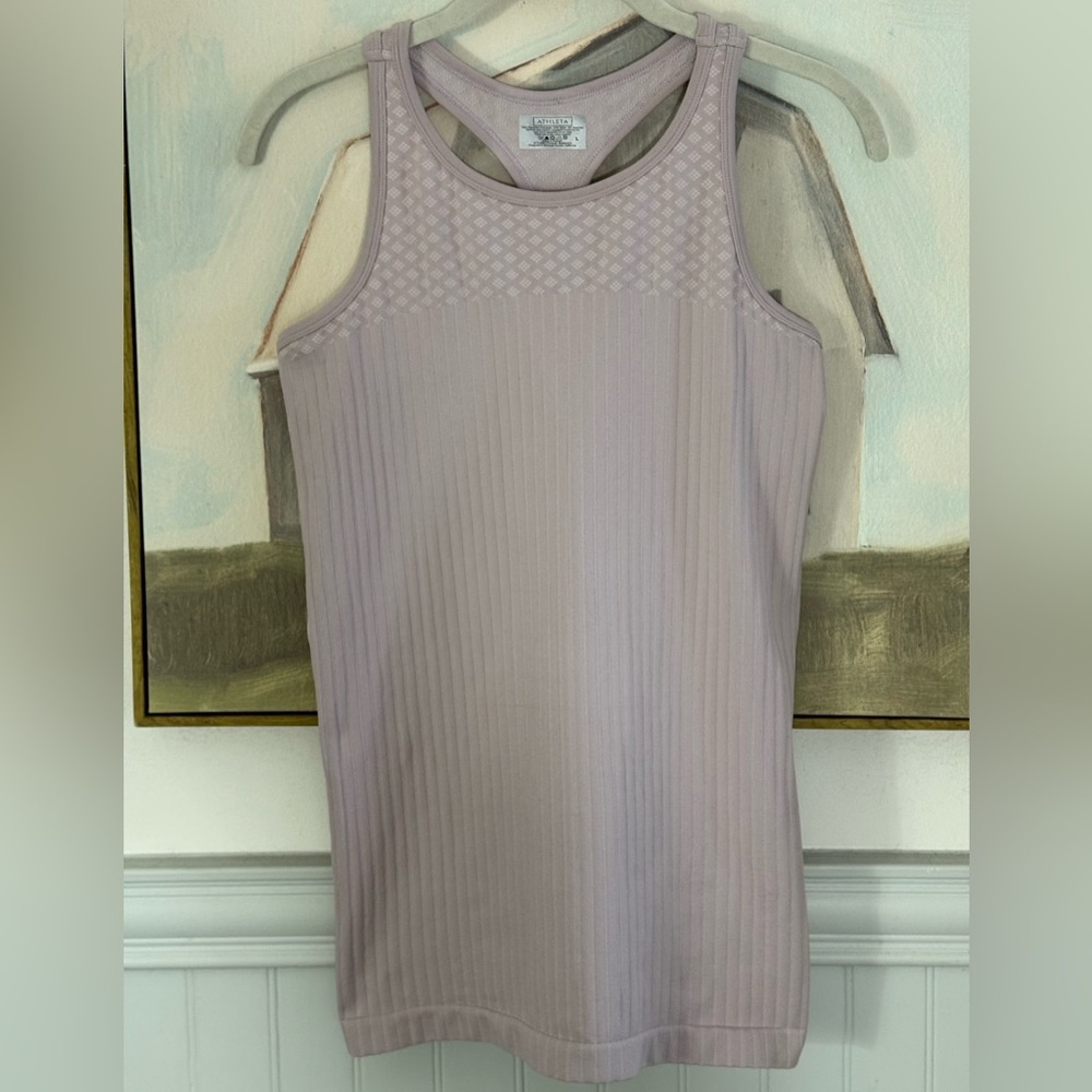 ATHLETA Renew Racerback Steetch Bodycon Tank Light Purple Sleeveless Size Large - Picture 2 of 10